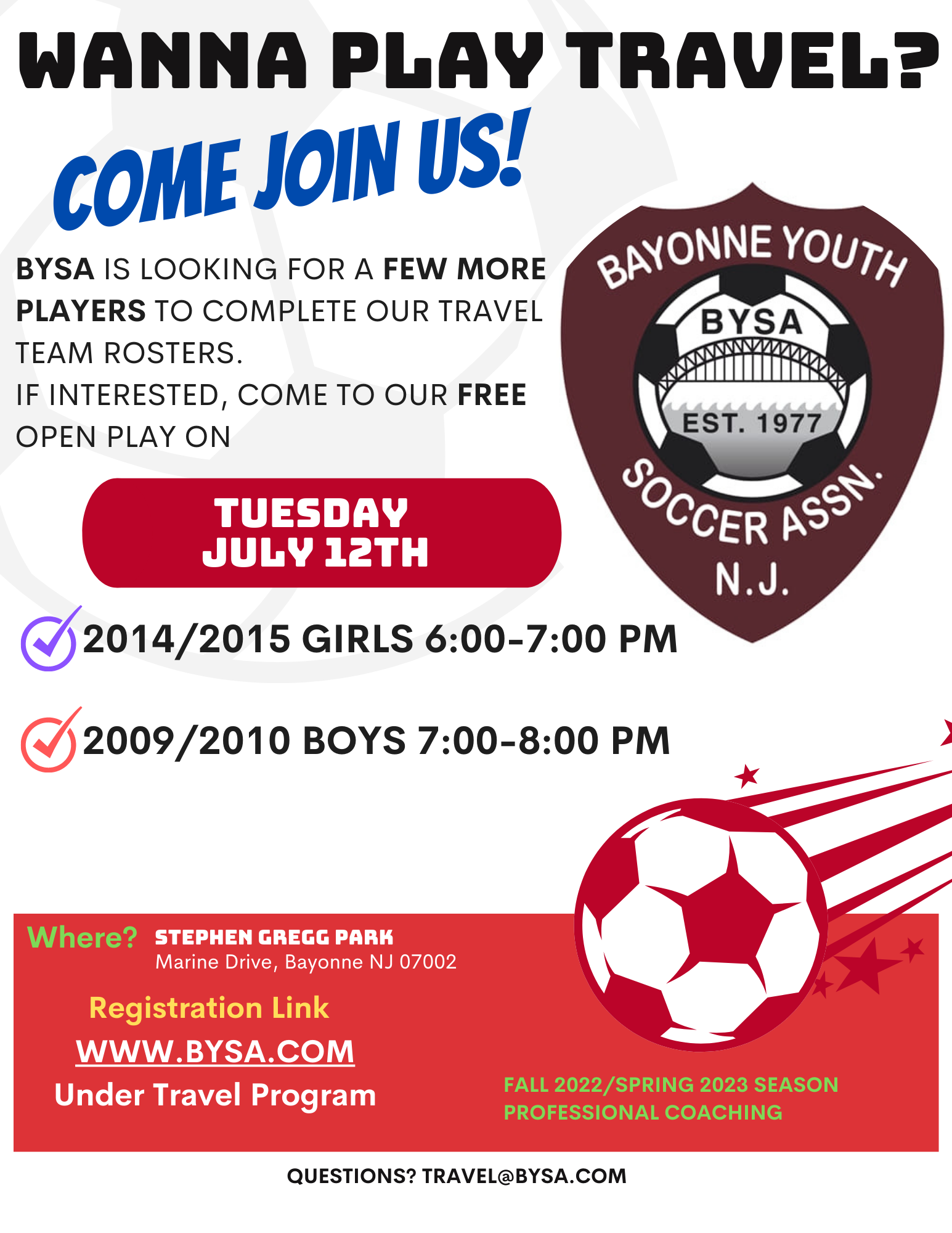 Open Play Session July 2022